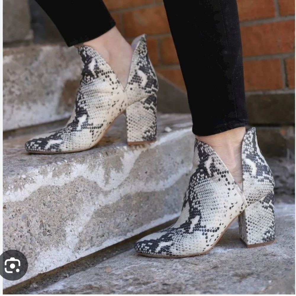 Steve Madden Black and White Ankle Booties
